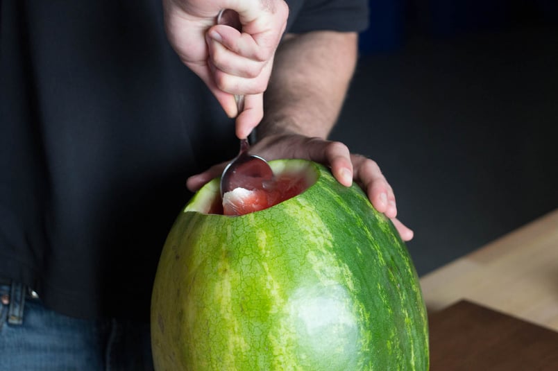 Coring-Out-The-Watermelon-Flesh