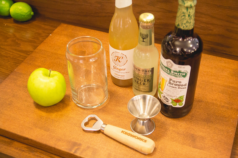 Ginger-Apple-Shandy-tools-and-ingredients