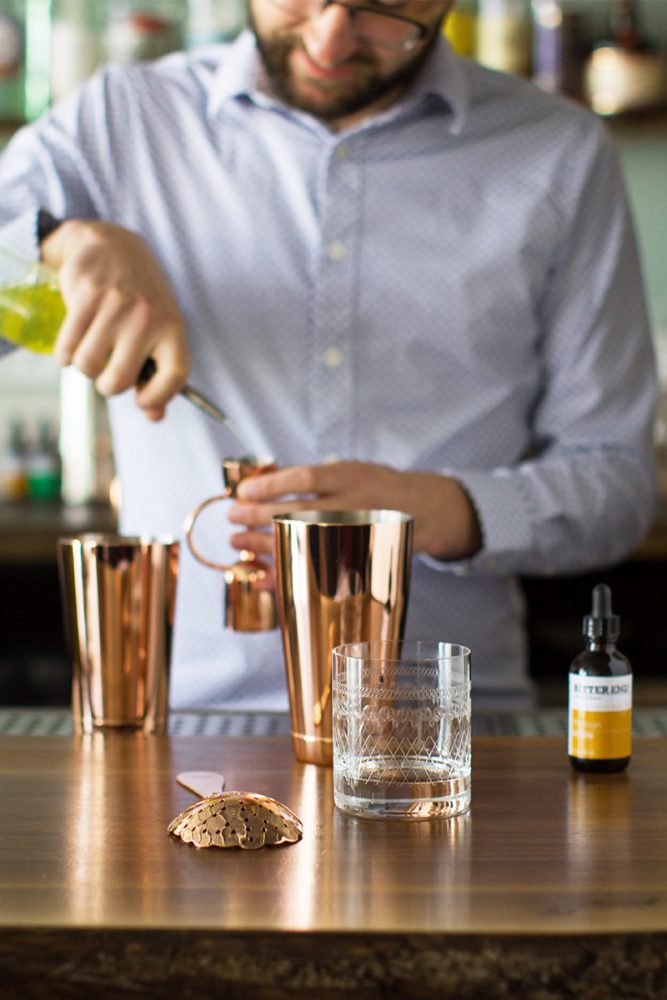 measuring cocktail ingredients