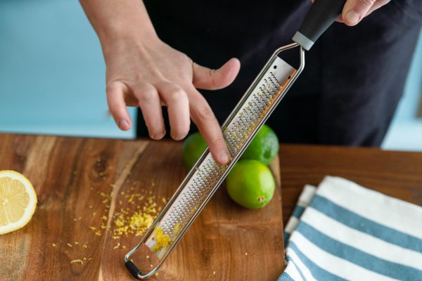 Removing lemon zest from zester