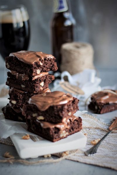 Stout Brownies With Walnuts
