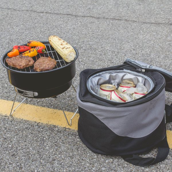 Tailgating cooler with grill