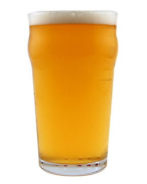 beer glass with curved lip