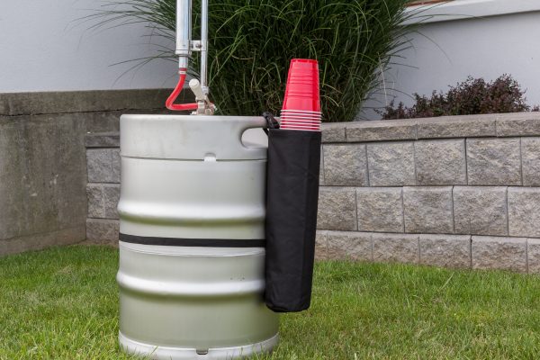 Keg of beer with keg buddy to hold cups