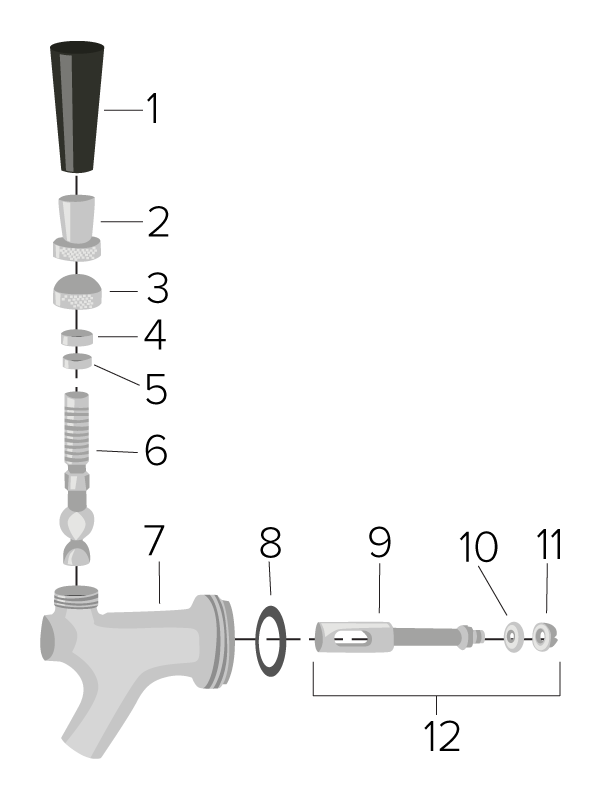 parts of a beer faucet