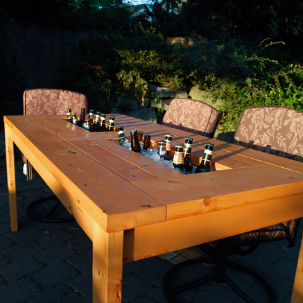 Patio Table with Built-in Cooler 