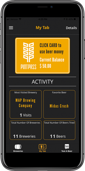 Photos from the newly created PintPass app