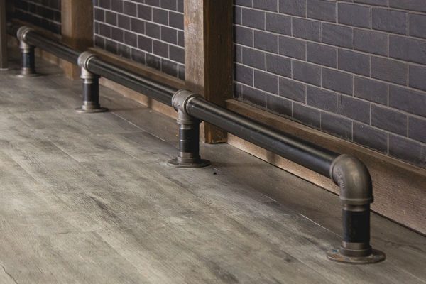 Black Pipe Bar Foot Rail Bracket