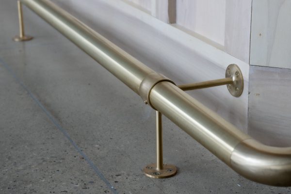 brushed brass bar rail