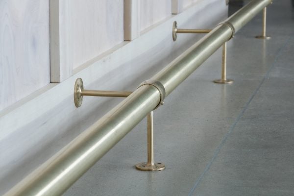 brushed brass bar rail