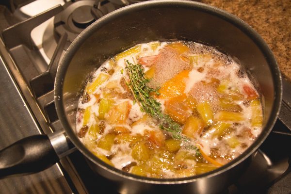 Making a cocktail shrub on stovetop