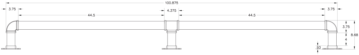 Black Pipe Technical Drawing