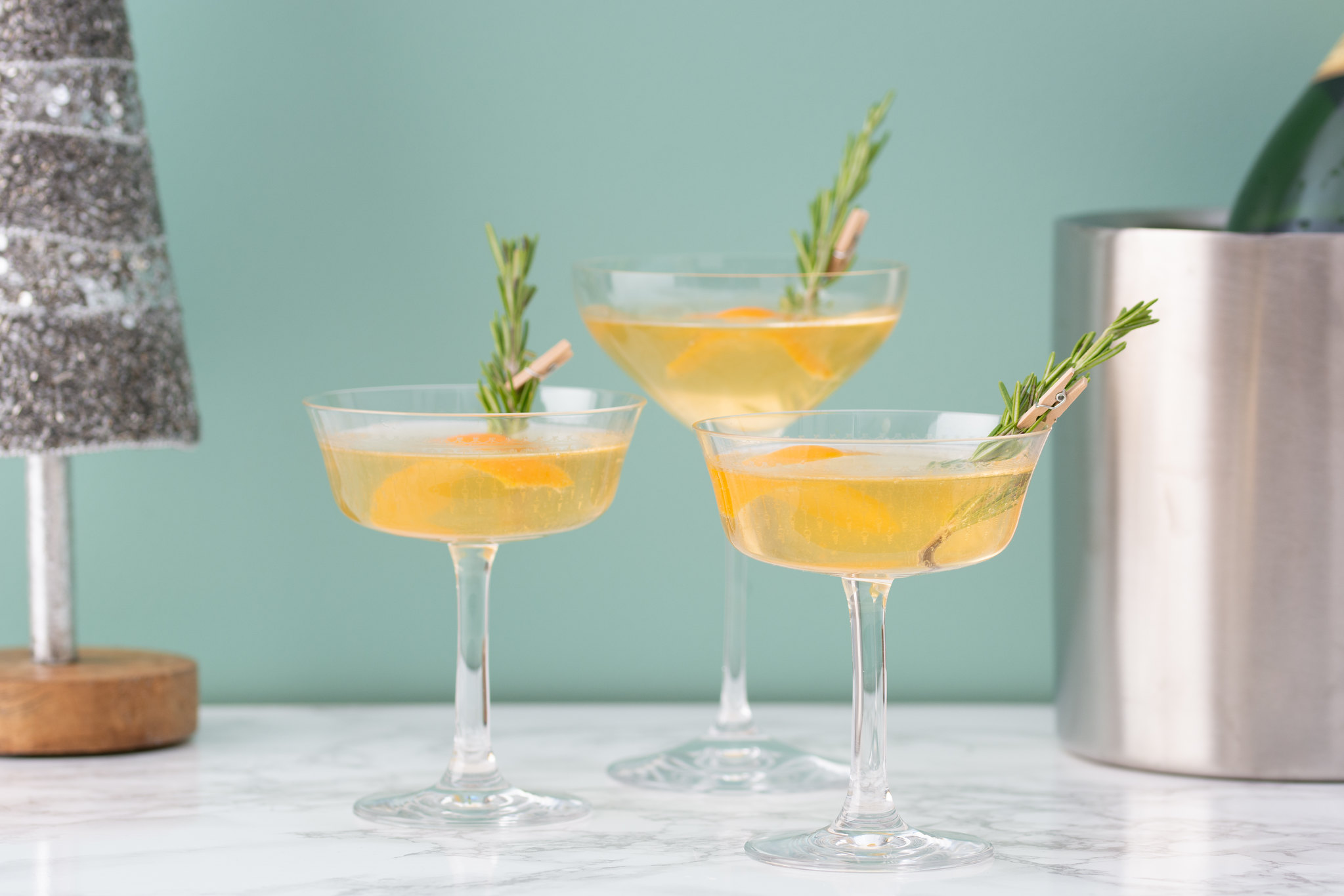 winter champagne cocktails